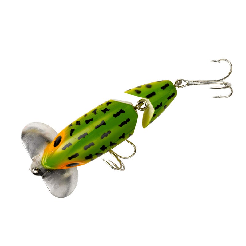 Arbogast Jointed Clicker Jitterbug Topwater Bass Fishing Lure, Excellent for Night Fishing, Frog White Belly, 3 1/2"", 5/8 oz - Image 2